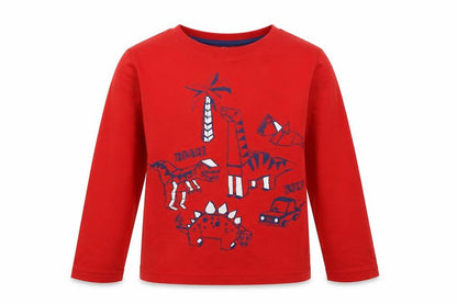F&F Boys Red Geometric   Pyjama Top Size 5-6 Years