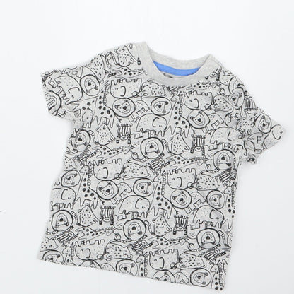F&F Boys Grey Geometric  Basic T-Shirt Size 3-6 Months