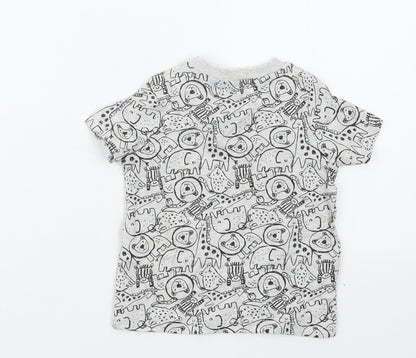 F&F Boys Grey Geometric  Basic T-Shirt Size 3-6 Months