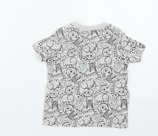 F&F Boys Grey Geometric  Basic T-Shirt Size 3-6 Months