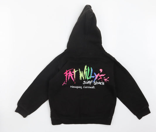 Awdis Girls Black   Pullover Hoodie Size 5-6 Years