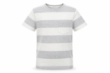 Marks & Spencer Boys Grey Striped  Basic T-Shirt Size 9-10 Years