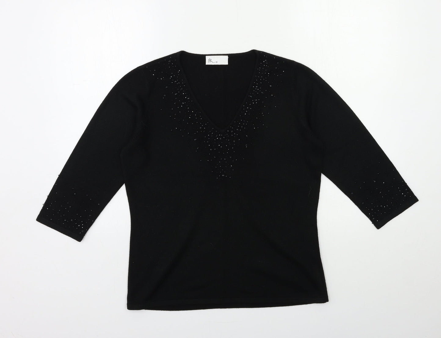 Womens UK Size 12 BHS Black Pullover Jumper