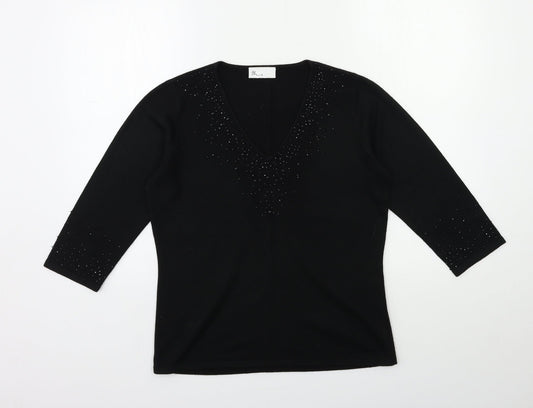 Womens UK Size 12 BHS Black Pullover Jumper