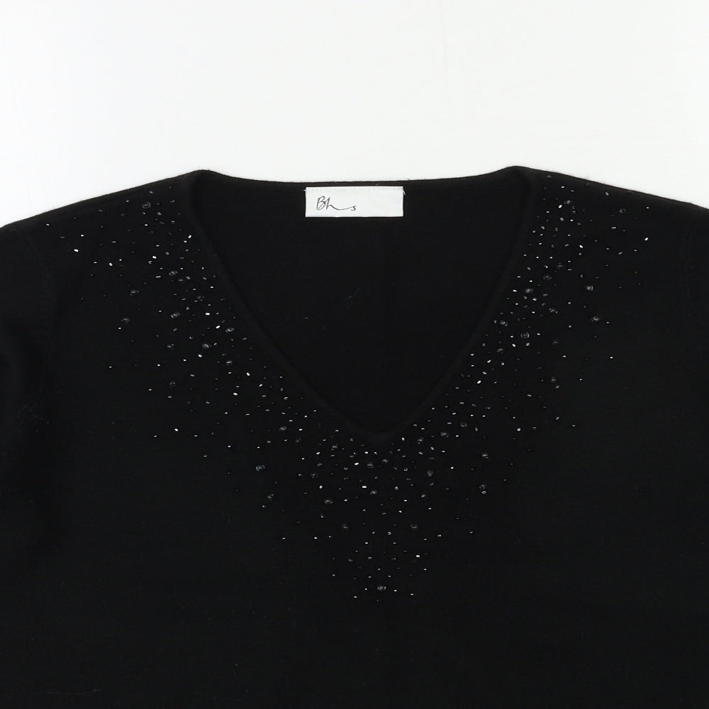 Womens UK Size 12 BHS Black Pullover Jumper