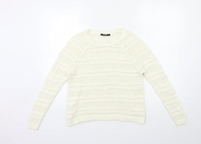 George Womens White  Knit Pullover Jumper Size 12