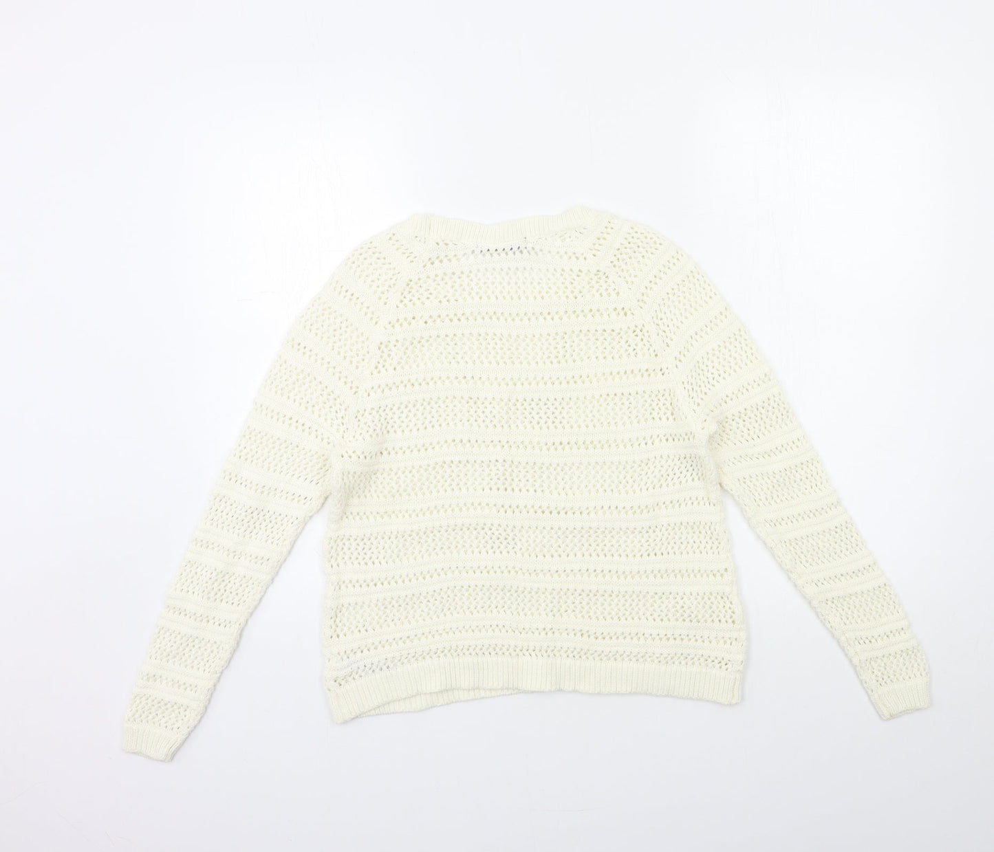 George Womens White  Knit Pullover Jumper Size 12