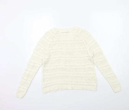 George Womens White  Knit Pullover Jumper Size 12