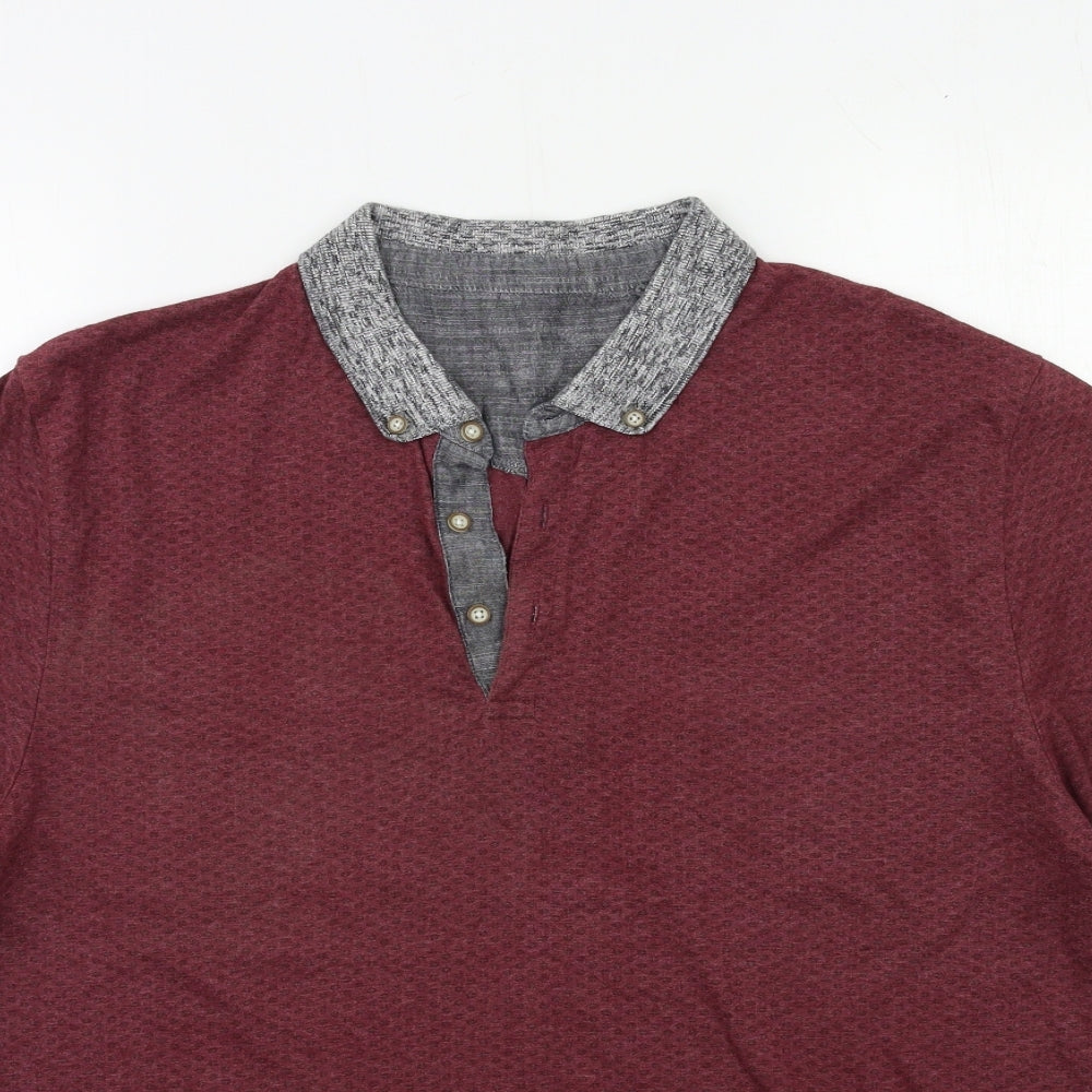 Red Herring Mens Red    Polo Size L