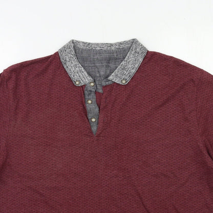 Red Herring Mens Red    Polo Size L