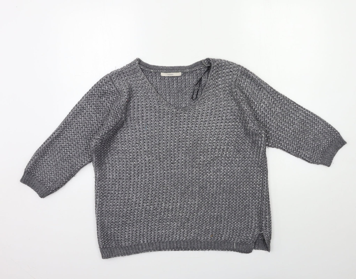 George Womens Grey  Knit Pullover Jumper Size M