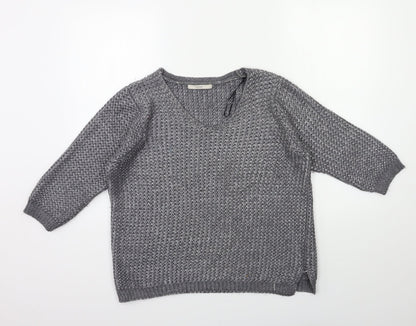 George Womens Grey  Knit Pullover Jumper Size M