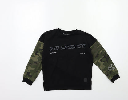 Primark Boys Black   Pullover Sweatshirt Size 7 Years