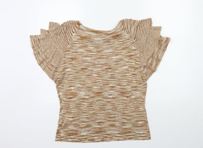 ET VOUS Womens Brown  Knit Pullover Jumper Size 18  - Frill