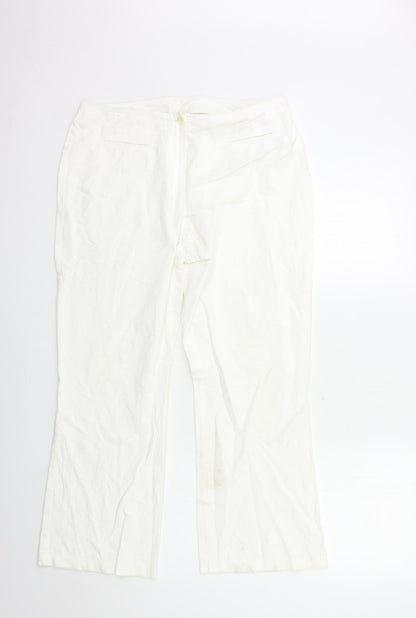 Womens UK Size 32 in Preworn Regular Fit  White Trousers