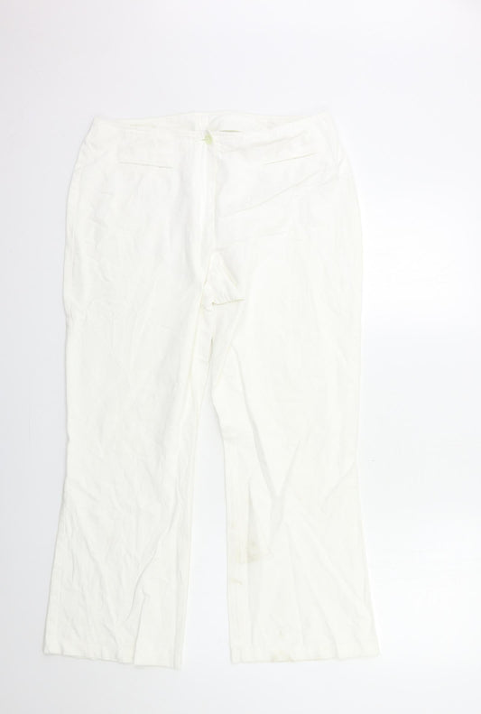 Womens UK Size 32 in Preworn Regular Fit  White Trousers