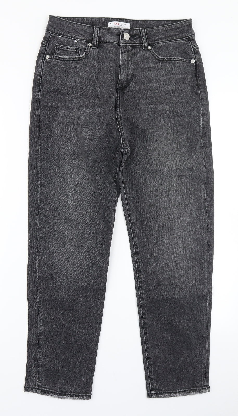 Red Herring Womens Grey  Denim Straight Jeans Size 8 L23 in