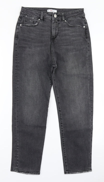 Red Herring Womens Grey  Denim Straight Jeans Size 8 L23 in