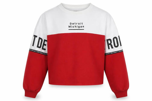 915 Generation Girls Red Colourblock  Pullover Sweatshirt Size 12-13 Years  - Cropped