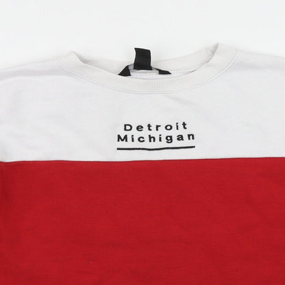 915 Generation Girls Red Colourblock  Pullover Sweatshirt Size 12-13 Years  - Cropped