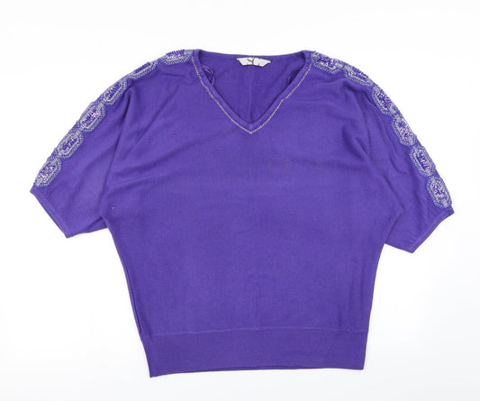 Womens UK Size 12 BHS Purple Pullover Jumper