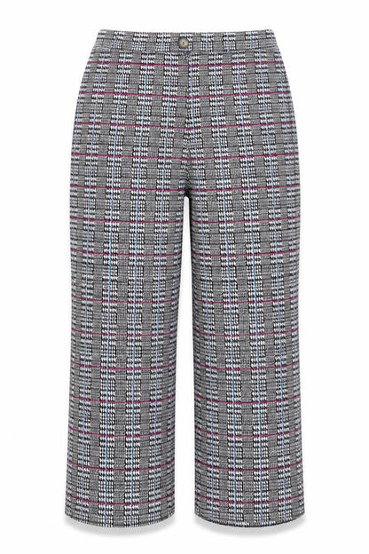 Aniston Womens Black Houndstooth  Trousers  Size 16 L24 in