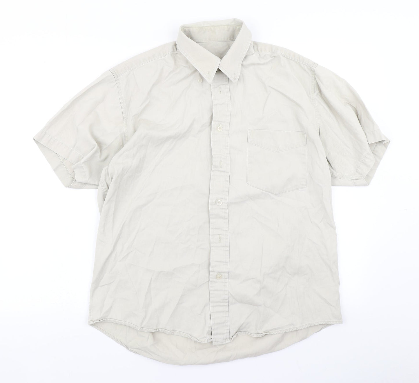 Zantos Mens Beige    Button-Up Size M