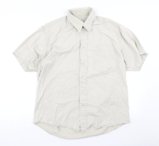 Zantos Mens Beige    Button-Up Size M