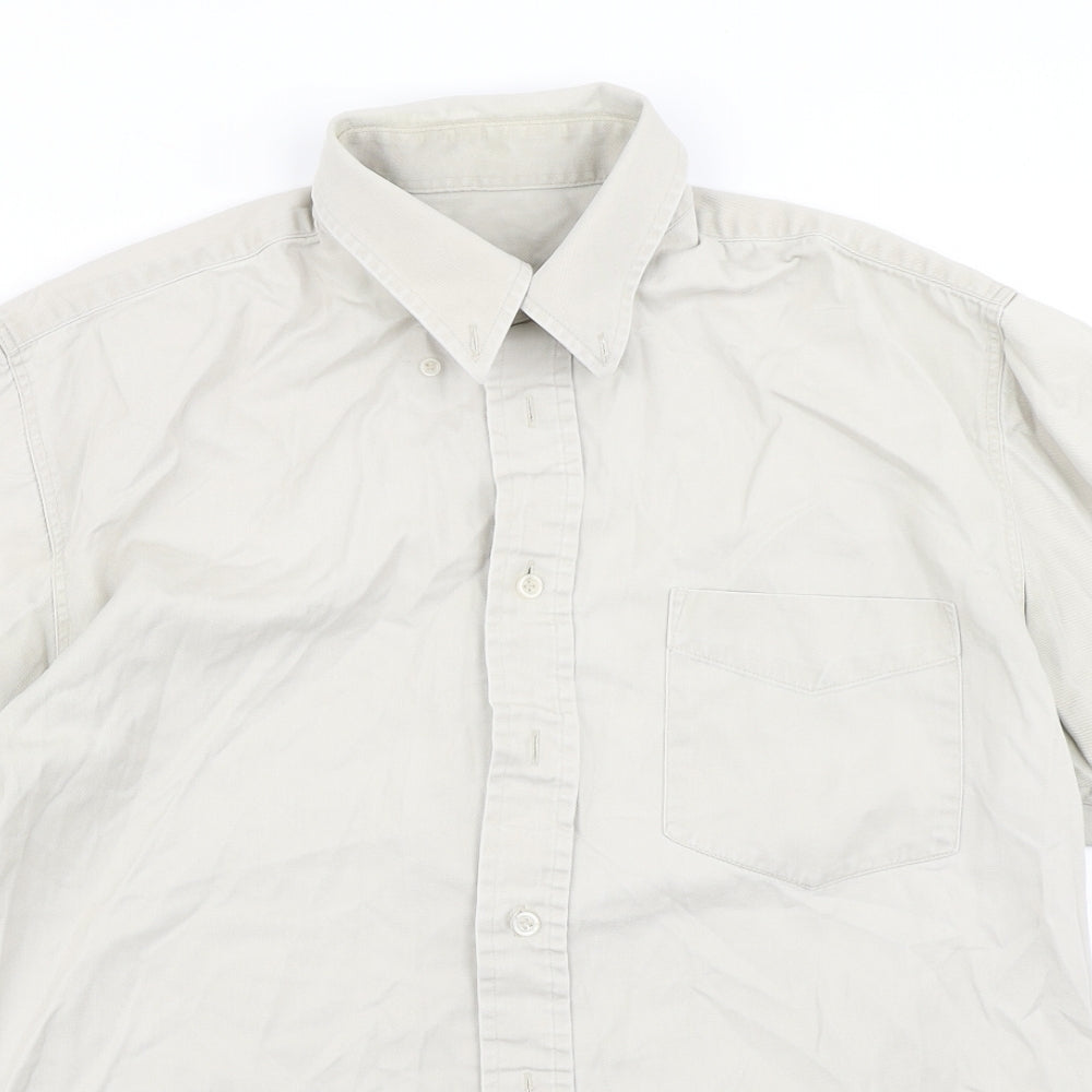 Zantos Mens Beige    Button-Up Size M