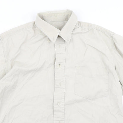 Zantos Mens Beige    Button-Up Size M