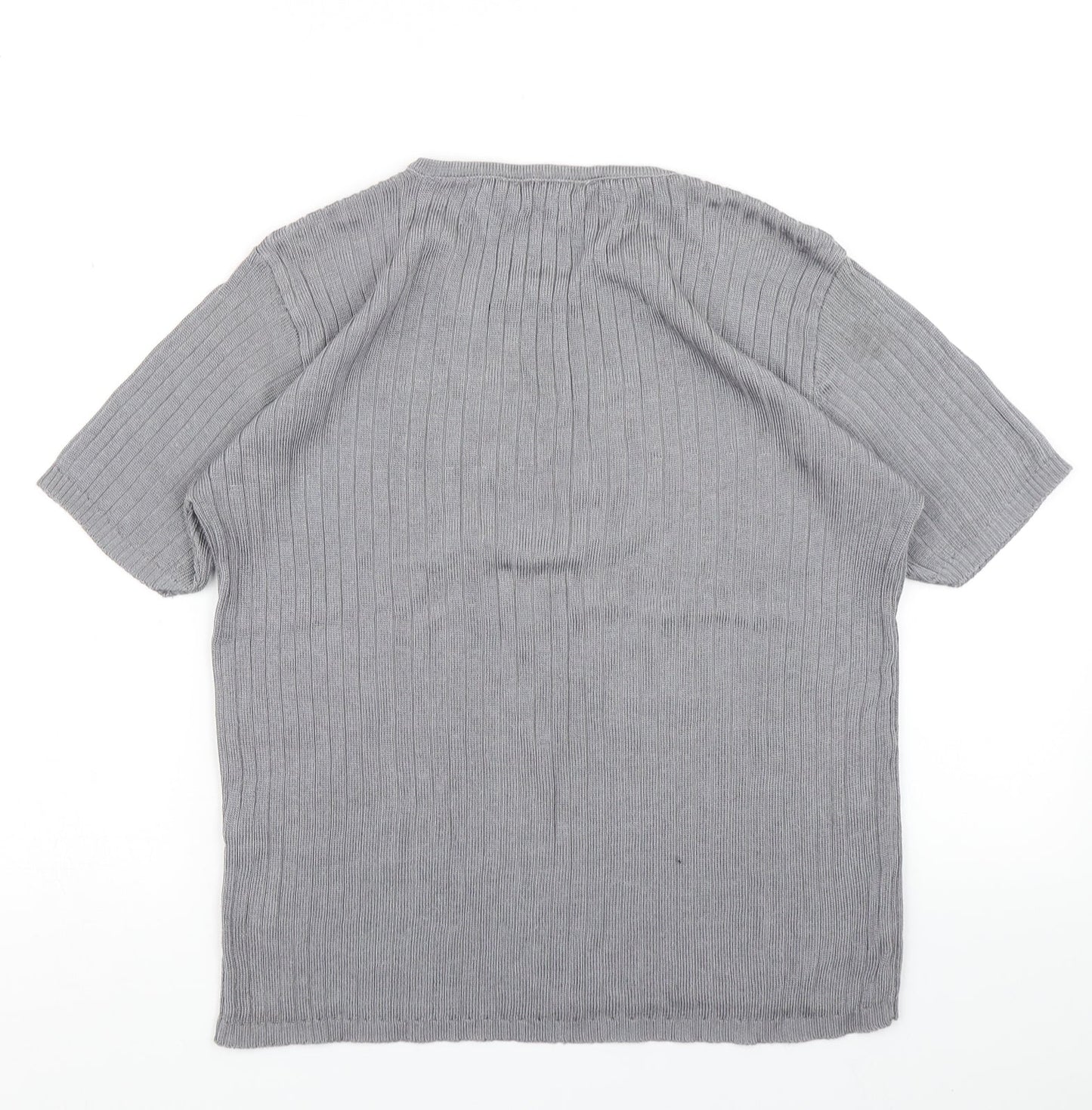 Elizabeth Shelton Womens Grey  Knit Basic T-Shirt Size 16