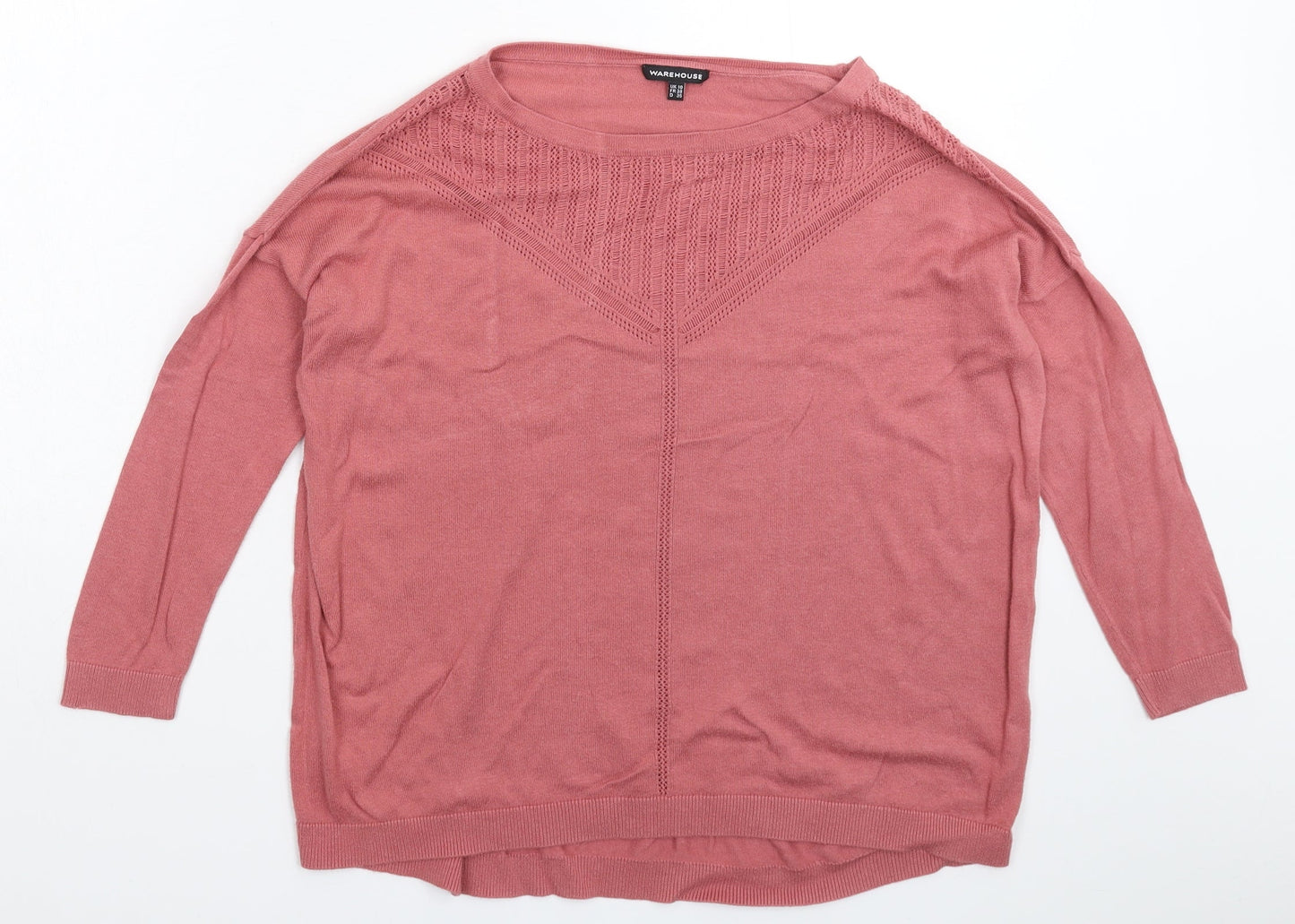 Womens UK Size 10 Warehouse Pink Pullover Jumper