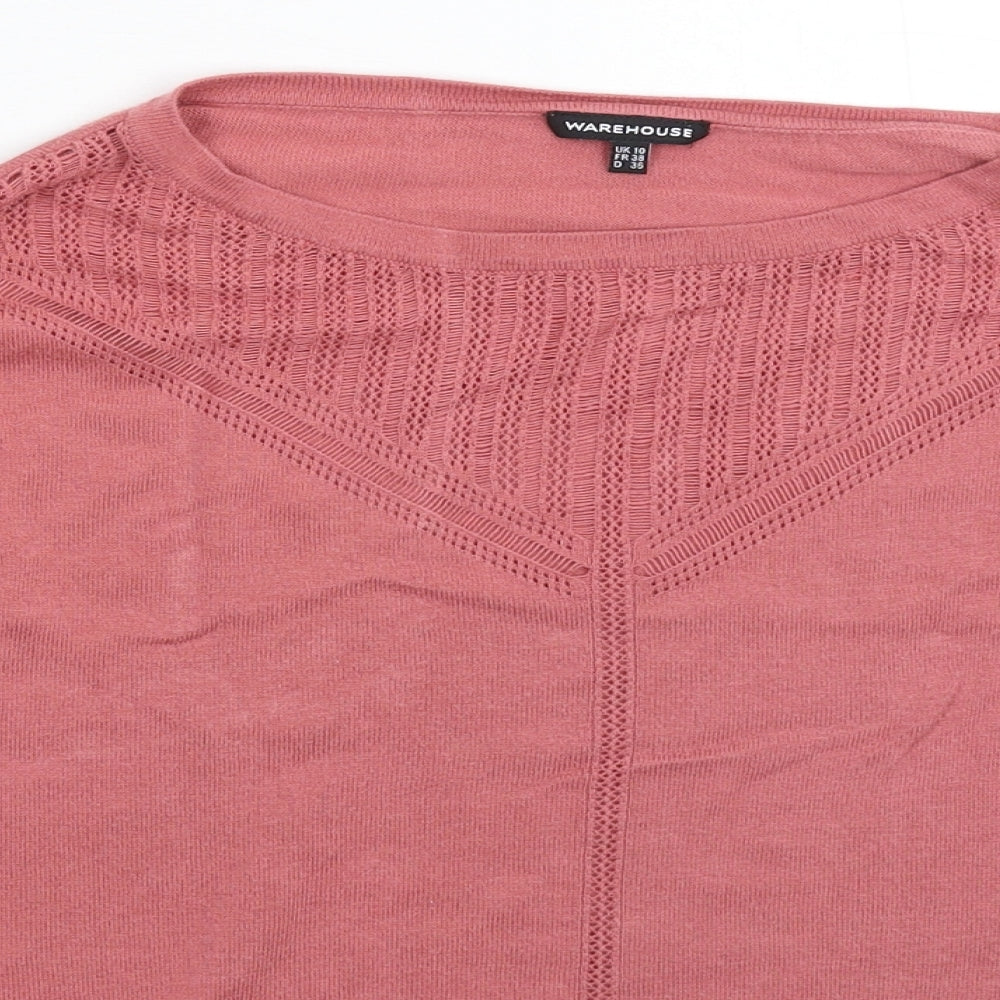 Womens UK Size 10 Warehouse Pink Pullover Jumper