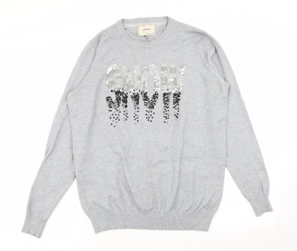 Womens UK Size M Papaya Grey Pullover Jumper