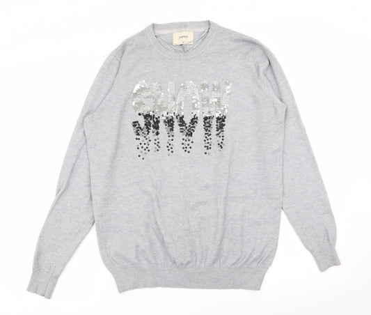 Womens UK Size M Papaya Grey Pullover Jumper