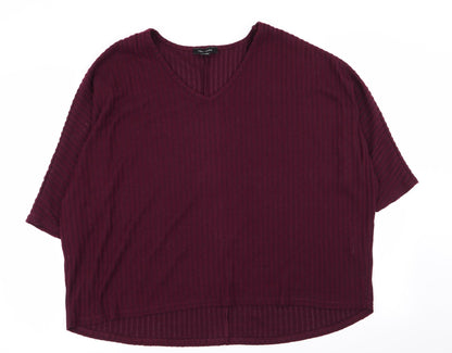 Womens UK Size M New Look Red Basic T-Shirt