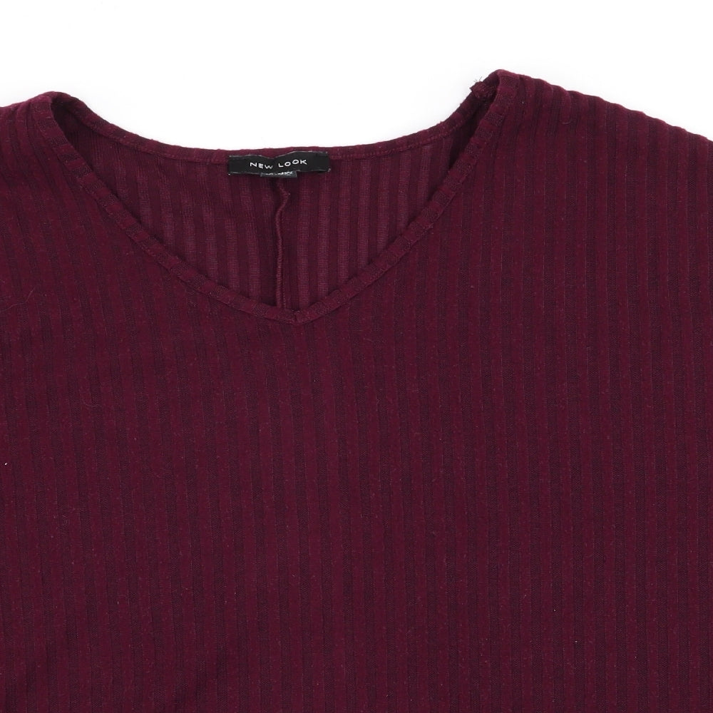 Womens UK Size M New Look Red Basic T-Shirt