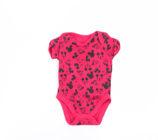 Asda George Boys Red Animal Print  Babygrow One-Piece Size 6-9 Months  - mickey mouse