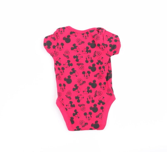 Asda George Boys Red Animal Print  Babygrow One-Piece Size 6-9 Months  - mickey mouse
