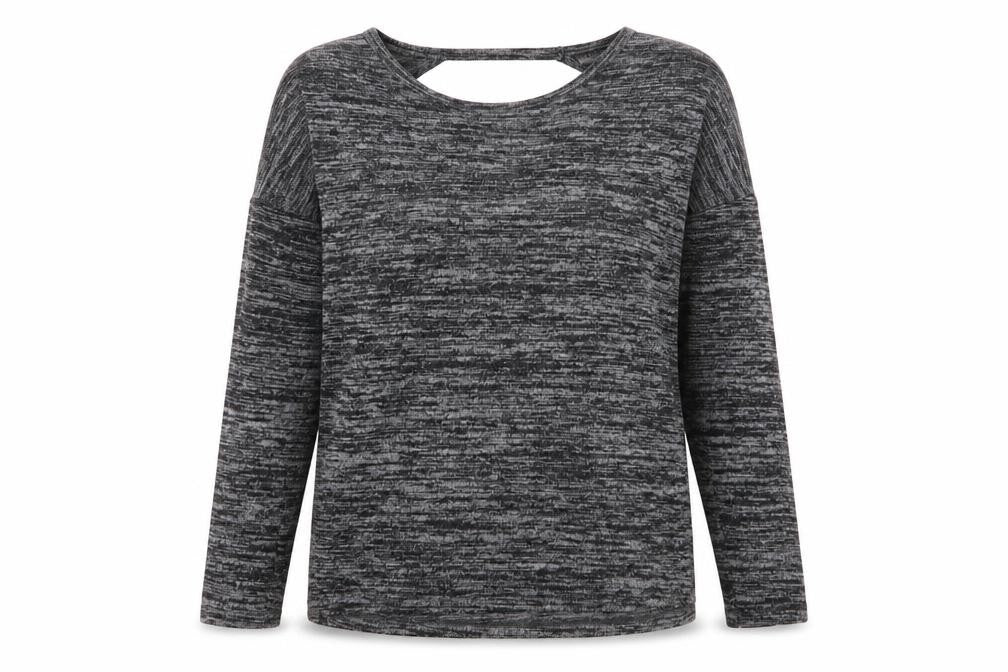 Womens UK Size 10 Indigo Grey Basic T-Shirt