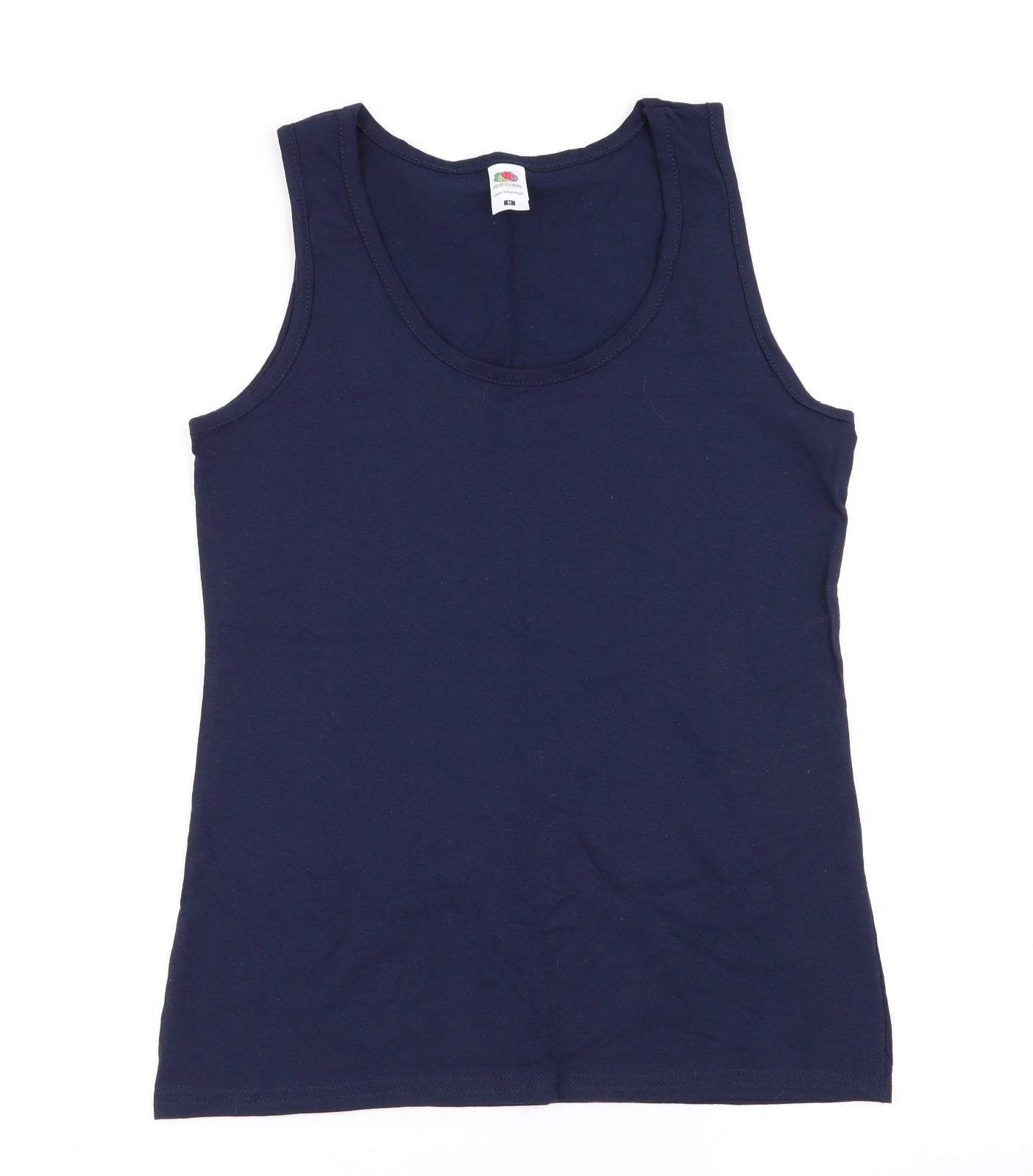 Womens UK Size M Fruit of the Loom Blue Basic Tank