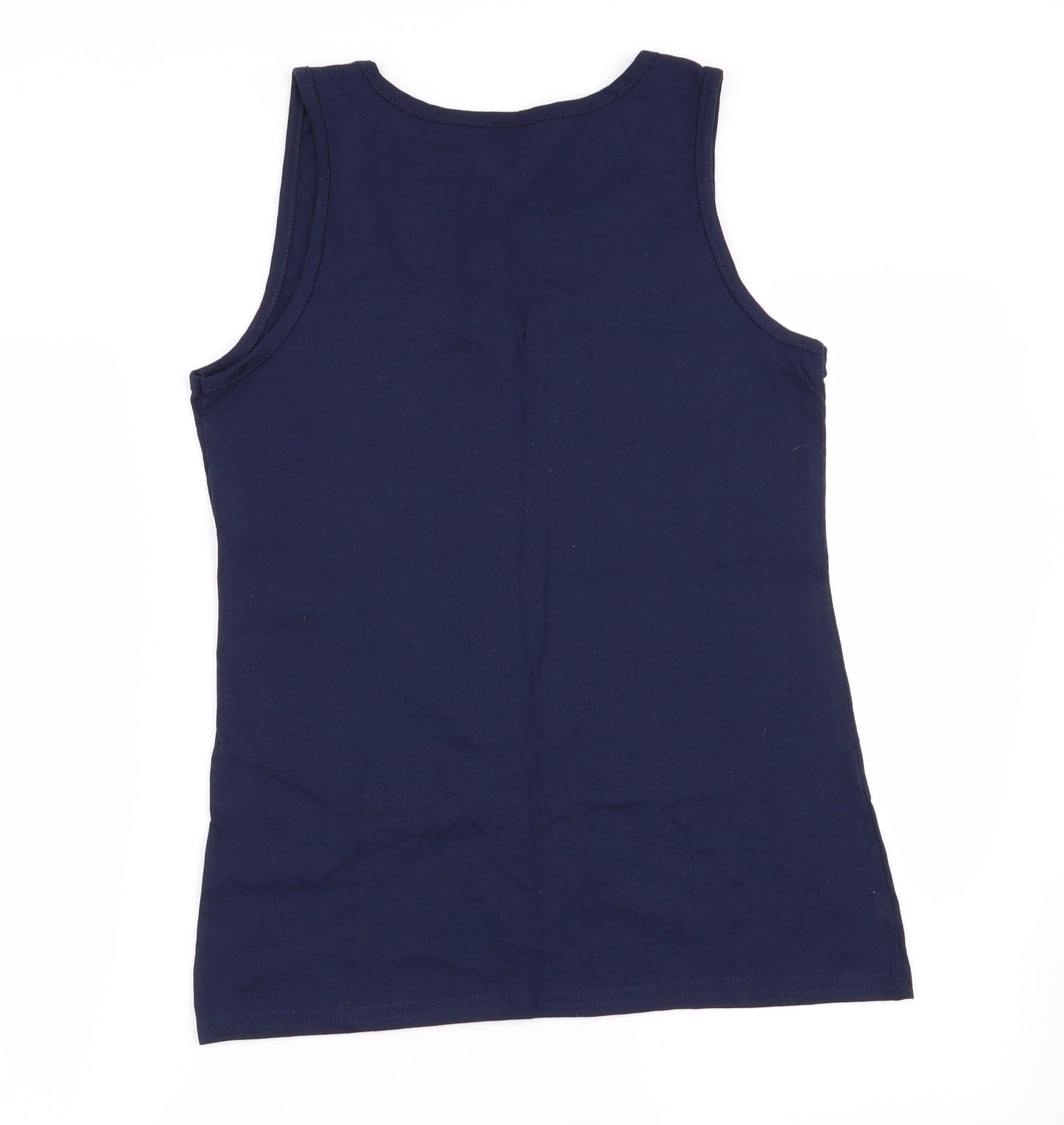 Womens UK Size M Fruit of the Loom Blue Basic Tank