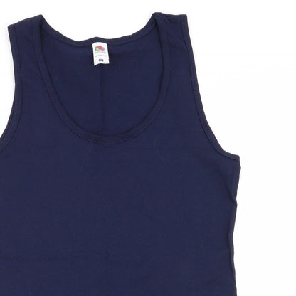 Womens UK Size M Fruit of the Loom Blue Basic Tank