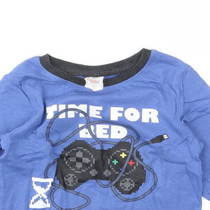 LILY &DAN Boys Blue Animal Print   Pyjama Top Size 3-4 Years