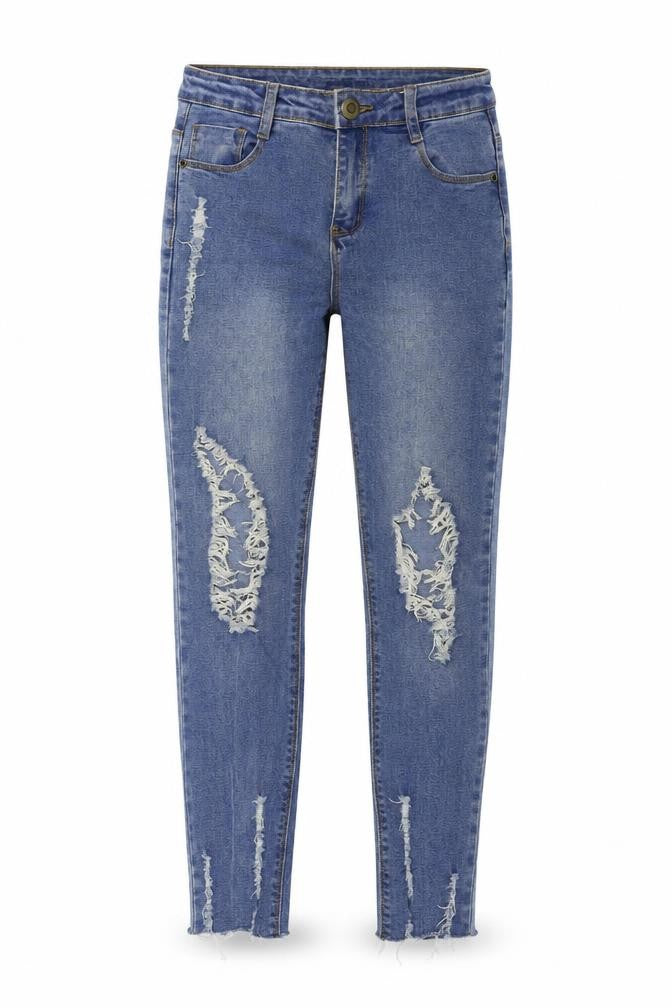 Womens UK Size 6 Boohoo Regular Fit Skinny Blue Jeans