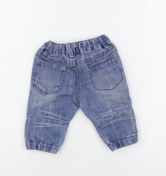 NEXT Boys Blue  Denim Cargo Jeans Size 3-6 Months