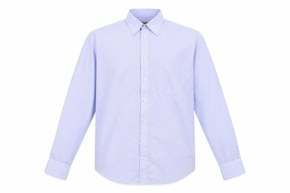 Mens UK Size 16 Essentials Blue  Button-Up Long Sleeve Casual Shirt