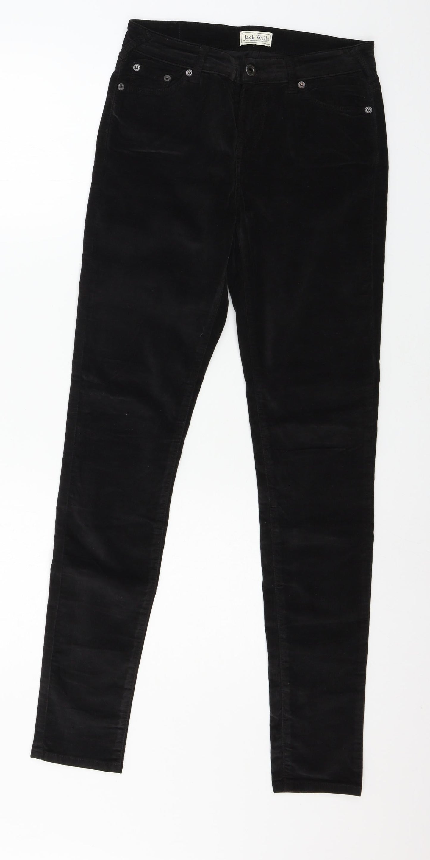 Jack Will Womens Black  Velour Snow Pants Trousers Size 12 L20 in