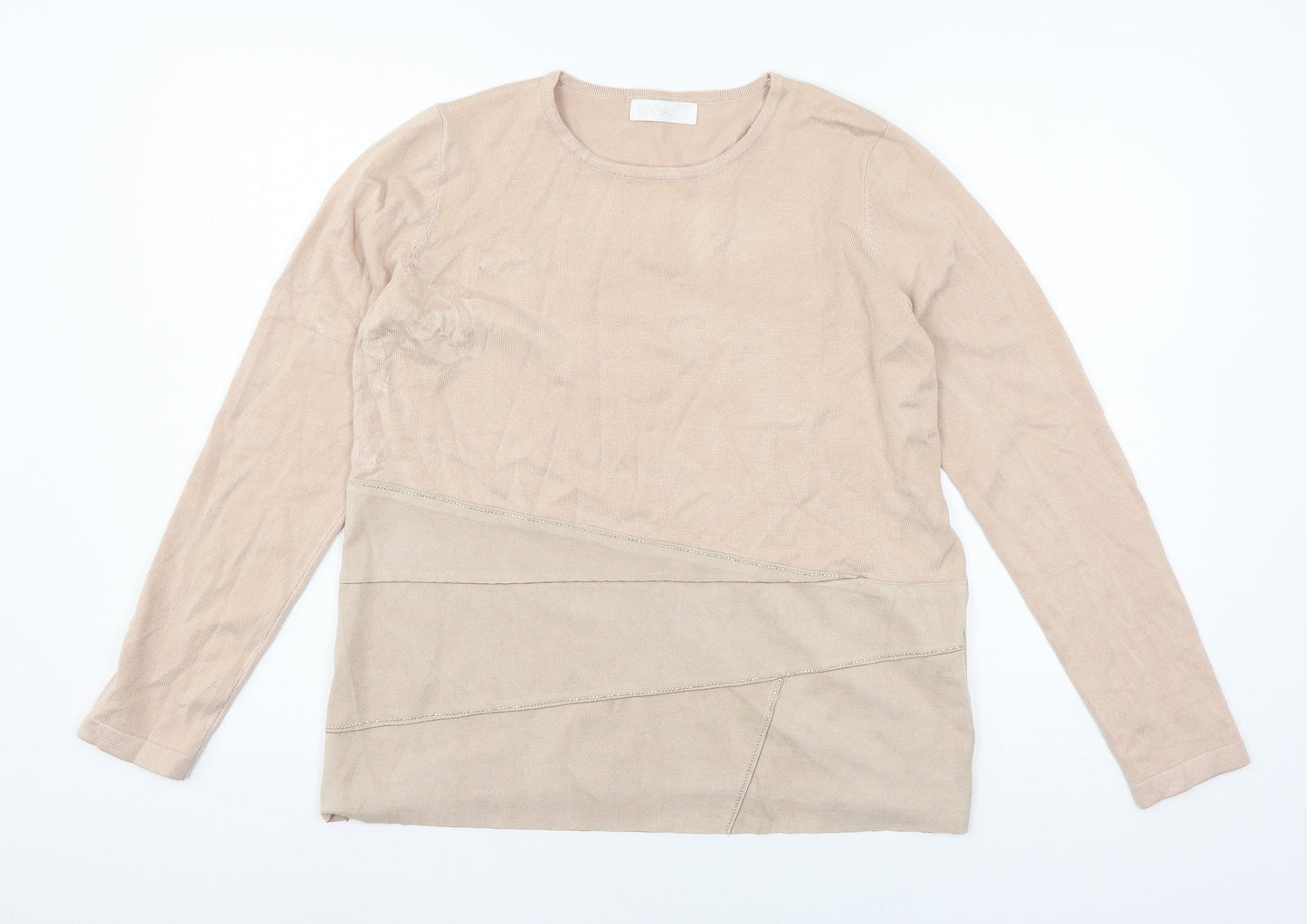 Firpode Womens Pink  Knit Basic T-Shirt Size L