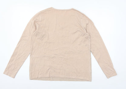 Firpode Womens Pink  Knit Basic T-Shirt Size L